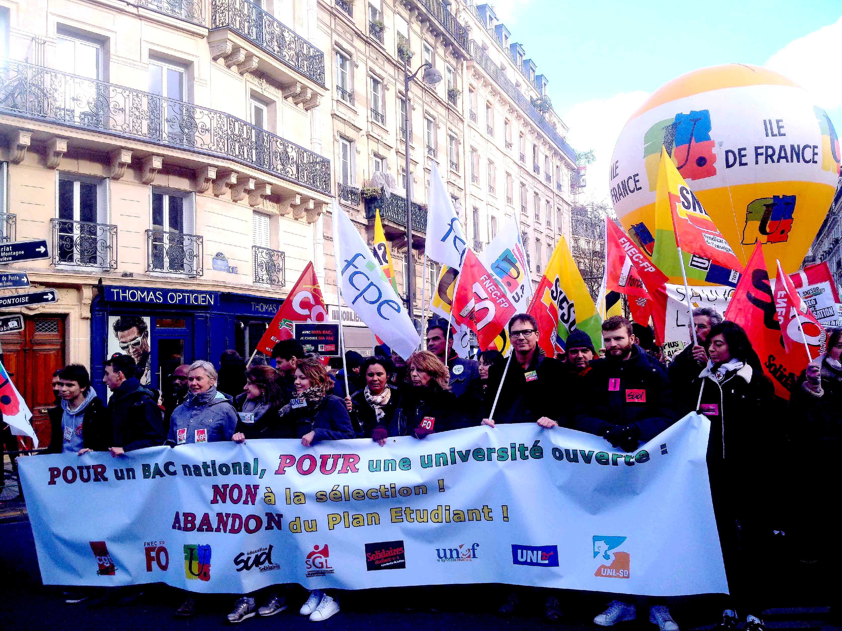 Cortège parisien 1er février © Snesup-fsu